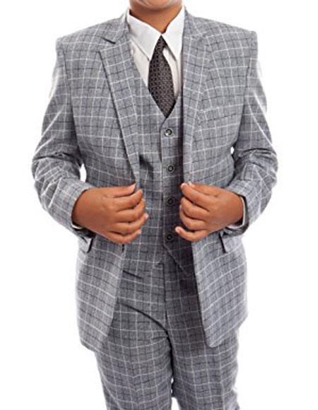 Gray Color Check Suit