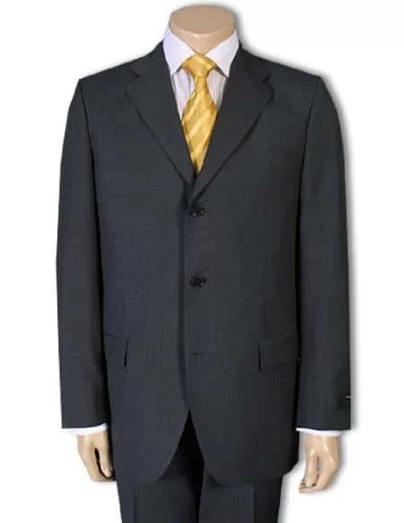 3/4 Buttons Mens Dress Business Charcoal Gray 100% Wool Super year round Wool Cheap Priced Business Suits Clearance Sale