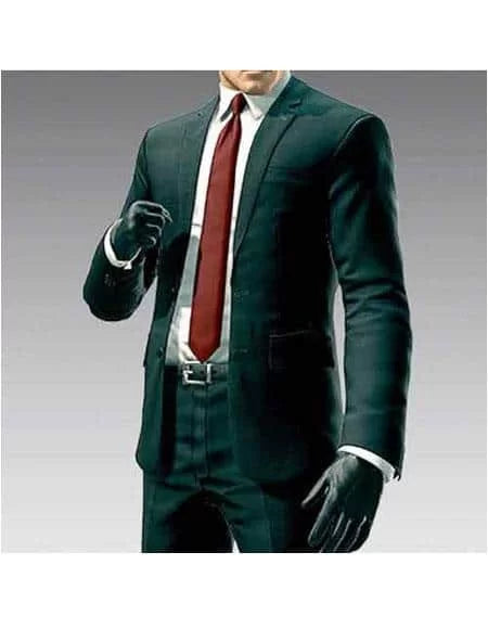 Men's Hitman Agent 47 Black 2 Button Notch Lapel Suit +Free Shirt And tie 1