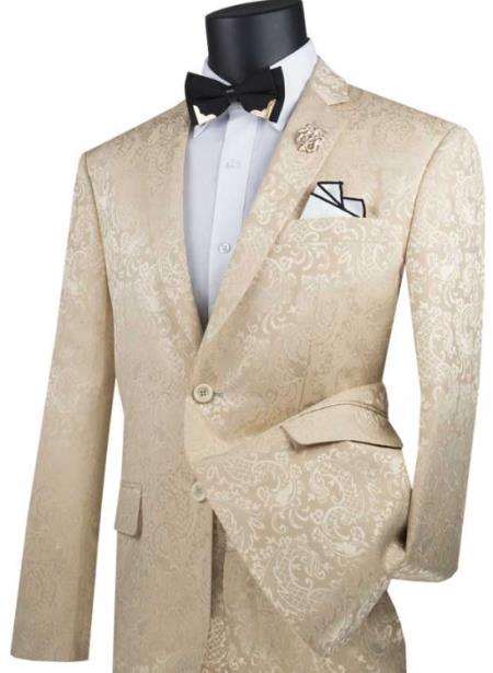 beige paisley suit