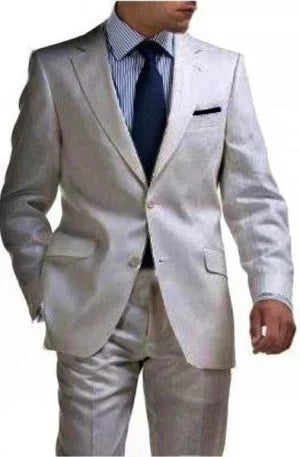Boys Two Buttons Silver Suit